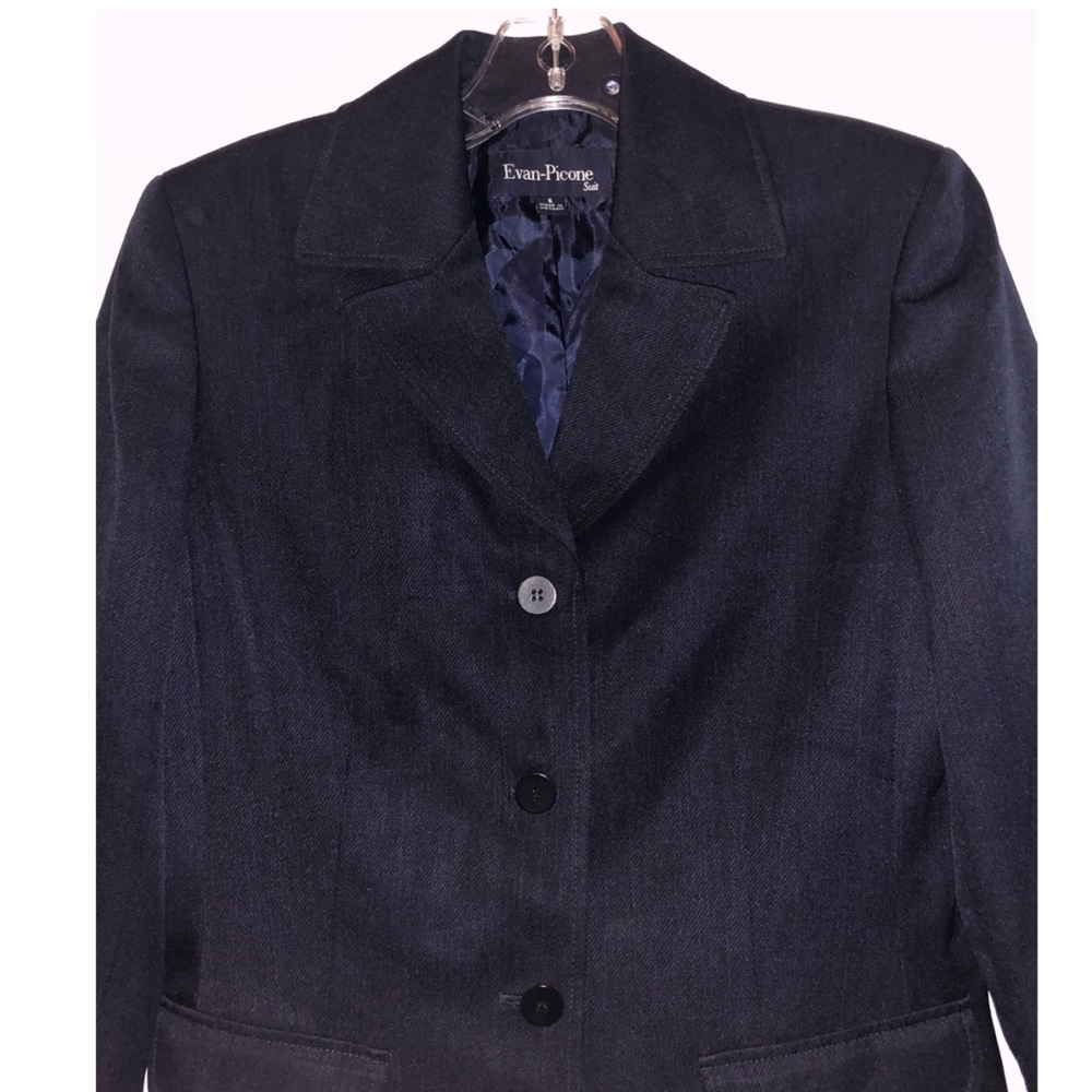 Evan-Picone Navy Blue Skirt Suit
